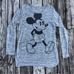Mickey Mouse on Heathered Blue/Grey Super Lightweight Knit